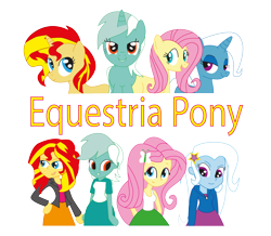 Size: 4164x3627 | Tagged: safe, artist:conikiblasu-fan, fluttershy, lyra heartstrings, sunset shimmer, trixie, pony, equestria girls