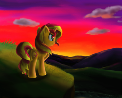 Size: 1341x1073 | Tagged: safe, artist:marcylin1023, sunset shimmer, pony, unicorn, solo, sunset
