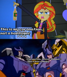 Size: 438x500 | Tagged: safe, edit, edited screencap, screencap, sunset shimmer, equestria girls, equestria girls (movie), cyclonus, galvatron, meme, the transformers: the movie, this is bad comedy, transformers