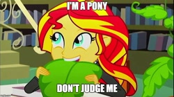 Size: 888x499 | Tagged: safe, edit, edited screencap, screencap, sunset shimmer, epic fails (equestria girls), eqg summertime shorts, equestria girls, cute, eating, homesick shimmer, leaf, shimmerbetes, solo, sunset wants her old digestive system back