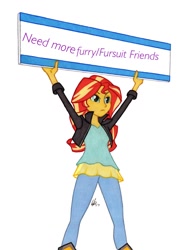 Size: 950x1278 | Tagged: safe, artist:manly man, sunset shimmer, equestria girls, exploitable meme, female, meme, sign, simple background, solo, sunset's board, white background, wtf