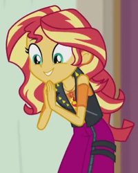 Size: 336x420 | Tagged: safe, screencap, sunset shimmer, better together, constructive criticism, equestria girls, cropped, cute, geode of empathy, shimmerbetes, solo