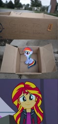 Size: 1316x2796 | Tagged: safe, rainbow dash, sunset shimmer, fanfic:my little dashie, equestria girls, dashie meme, exploitable meme, good people finding dash meme, meme