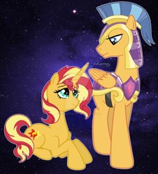 Size: 1280x1416 | Tagged: safe, artist:doodleponyxx, flash sentry, sunset shimmer, female, flashimmer, male, shipping, straight