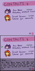 Size: 1000x2000 | Tagged: safe, artist:figgot, aria blaze, sunset shimmer, equestria girls, dazzlequest, tumblr