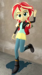 Size: 720x1280 | Tagged: safe, artist:shafty817, sunset shimmer, equestria girls, mirror magic, spoiler:eqg specials, 3d, clothes, downloadable, gmod, jacket, leather jacket, pants, raised hoof, solo