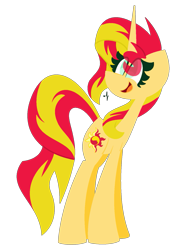 Size: 771x1037 | Tagged: safe, artist:scridley-arts, sunset shimmer, pony, eye clipping through hair, looking back, open mouth, simple background, transparent background