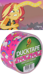 Size: 500x874 | Tagged: safe, edit, edited screencap, screencap, sunset shimmer, better together, equestria girls, forgotten friendship, duct tape, memory ribbon, spoiler