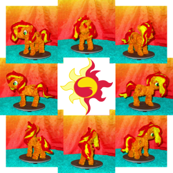 Size: 3000x3000 | Tagged: safe, alternate version, artist:malte279, sunset shimmer, chenille stems, chenille wire, collage, craft, cutie mark, pipe cleaner sculpture, pipe cleaners, sculpture