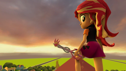 Size: 1920x1080 | Tagged: safe, artist:jm0364, sunset shimmer, better together, equestria girls, 3d, canterlot high, female, keyblade, kingdom hearts