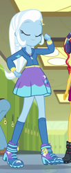 Size: 426x1029 | Tagged: safe, screencap, sandalwood, sunset shimmer, trixie, better together, equestria girls, overpowered (equestria girls), female, offscreen character