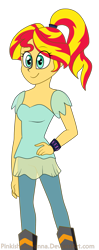 Size: 1004x2539 | Tagged: safe, artist:pinkishgiovanna, sunset shimmer, human, equestria girls, alternate hairstyle, cute, eye clipping through hair, female, hand on hip, ponytail, shimmerbetes, simple background, solo, transparent background