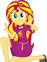 Size: 9260x12000 | Tagged: safe, artist:sunshi, sunset shimmer, better together, equestria girls, i'm on a yacht, absurd resolution, clothes, dress, female, looking at you, simple background, smiling, solo, transparent background, vector