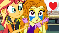 Size: 2800x1575 | Tagged: safe, artist:ktd1993, adagio dazzle, sunset shimmer, better together, equestria girls, rollercoaster of friendship, crying, female, lesbian, shipping, sunsagio