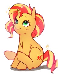 Size: 1155x1502 | Tagged: safe, artist:idolize_341, sunset shimmer, pony, unicorn, cute, female, mare, shimmerbetes, simple background, smiling, solo, white background