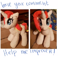 Size: 1920x1920 | Tagged: safe, artist:xjenn9, sunset shimmer, pony, unicorn, cute, female, irl, looking at you, mare, photo, plushie, shimmerbetes, smiling, solo