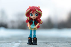 Size: 1024x683 | Tagged: safe, artist:artofmagicpoland, sunset shimmer, equestria girls, doll, equestria girls minis, print, solo, toy