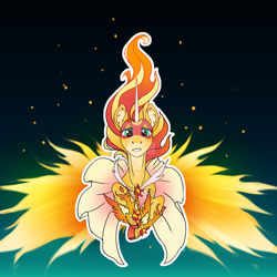 Size: 1280x1280 | Tagged: safe, artist:turnipberry, sunset shimmer, pony, equestria girls, daydream shimmer, ear fluff, equestria girls ponified, fiery shimmer, ponified, solo, watermark