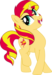 Size: 2083x3000 | Tagged: safe, artist:midnight-st4r, sunset shimmer, pony, unicorn, crossed hooves, cute, female, looking at something, mare, open mouth, shimmerbetes, simple background, smiling, solo, transparent background, vector