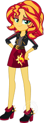 Size: 542x1489 | Tagged: safe, artist:whalepornoz, sunset shimmer, equestria girls, alternate hairstyle, clothes, cutie mark on clothes, human sunset, short hair, simple background, solo, transparent background, vector