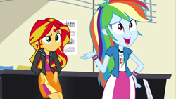 Size: 1920x1080 | Tagged: safe, screencap, rainbow dash, sunset shimmer, equestria girls, rainbow rocks, female