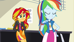 Size: 1920x1080 | Tagged: safe, screencap, rainbow dash, sunset shimmer, equestria girls, rainbow rocks