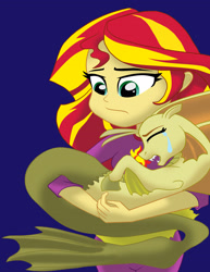 Size: 2550x3300 | Tagged: safe, artist:feroxultrus, adagio dazzle, sunset shimmer, hippocampus, merpony, siren, equestria girls, clothes, crying, fanfic, fanfic art, the dazzlings