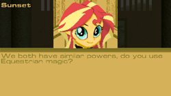 Size: 640x360 | Tagged: safe, artist:toonalexsora007, sunset shimmer, equestria girls, friendship games, mugen, quote, solo