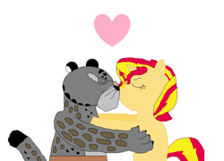 Size: 730x525 | Tagged: safe, artist:hmcvirgo92, sunset shimmer, pony, crossover shipping, kissing, kung fu panda, ms paint, tai lung