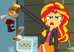 Size: 800x566 | Tagged: safe, sunset shimmer, equestria girls, exploitable meme, meme, rayman, sunset is disgusted