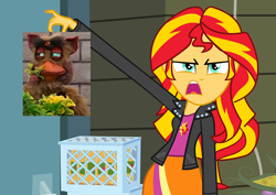 Size: 1016x720 | Tagged: safe, edit, edited screencap, screencap, sunset shimmer, equestria girls, equestria girls (movie), exploitable meme, ferbus, kamen rider, meme, saban's masked rider, sunset is disgusted