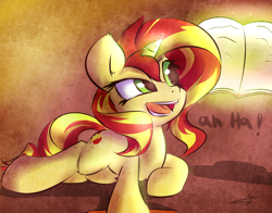 Size: 2800x2200 | Tagged: safe, artist:kyodashiro, sunset shimmer, pony, unicorn, book, magic, solo