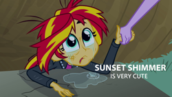 Size: 1920x1080 | Tagged: safe, sunset shimmer, twilight sparkle, equestria girls, bronybait, captain obvious, crying, cute, sad, shimmerbetes, sunsad shimmer