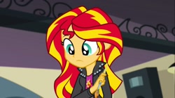 Size: 1920x1080 | Tagged: safe, screencap, sunset shimmer, equestria girls, rainbow rocks, cute, paintbrush, shimmerbetes, solo