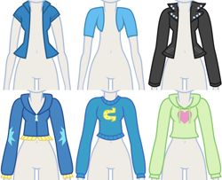 Size: 1008x820 | Tagged: safe, artist:liggliluff, pinkie pie, rainbow dash, sunset shimmer, trixie, equestria girls, assets, clothes, jacket, mannequin, sweater, wondercolts