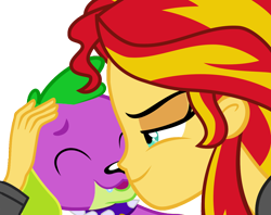 Size: 1262x1000 | Tagged: safe, artist:masem, artist:secret-asian-man, artist:serendipony, edit, spike, sunset shimmer, dog, equestria girls, bestiality, crack shipping, cute, female, hundreds of users filter this tag, interspecies, kissing, male, shipping, simple background, spike the dog, straight, sunsetspike, transparent background
