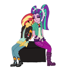 Size: 836x956 | Tagged: safe, artist:alicesbeatinghearts, artist:ktd1993, aria blaze, sunset shimmer, equestria girls, female, lesbian, shipping, sunblaze