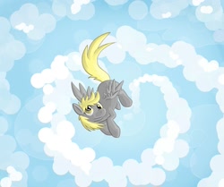 Size: 2005x1680 | Tagged: safe, artist:katisconfused, derpy hooves, pegasus, pony, female, flying, mare, solo