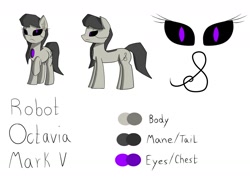 Size: 1280x960 | Tagged: safe, artist:mechashockwave, octavia melody, earth pony, pony, robot, ask-robot-octavia, cutie mark, profile, reference sheet, roboticization, solo