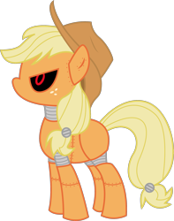 Size: 1907x2426 | Tagged: safe, artist:frankleonhart, derpibooru import, edit, applejack, earth pony, pony, robot, robot pony, applebot, roboticization, simple background, solo, transparent background, vector