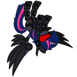 Size: 2000x2000 | Tagged: safe, artist:christiancerda, twilight sparkle, alicorn, pony, robot, robot pony, my little portal, portal (valve), roboticization, simple background, transparent background, upside down, vector