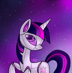 Size: 800x805 | Tagged: dead source, safe, artist:kayak94, twilight sparkle, pony, robot, robot pony, roboticization, solo