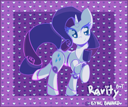 Size: 3000x2500 | Tagged: safe, artist:syncbanned, derpibooru import, rarity, pony, robot, robot pony, unicorn, abstract background, elegant, female, raribot, roboticization, solo, toy