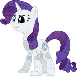 Size: 900x877 | Tagged: safe, artist:fastfrost, derpibooru import, rarity, pony, robot, robot pony, unicorn, raribot, roboticization