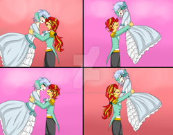 Size: 1024x799 | Tagged: safe, artist:rollingbubblesfan, sunset glare, sunset shimmer, oc, oc:icy bliss, equestria girls, canon x oc, dancing, equestria guys, female, half r63 shipping, icyshimmer, love, male, rule 63, shipping, straight, sunsetbliss