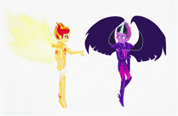 Size: 1000x651 | Tagged: dead source, safe, artist:jaquelindreamz, dark shine, daydream glare, dusk shine, midnight sparkle, sci-dusk, sci-twi, sunset glare, sunset shimmer, twilight sparkle, equestria girls, friendship games, armor, daydream shimmer, equestria guys, male, rule 63