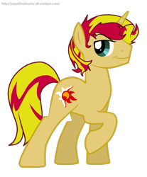 Size: 1084x1312 | Tagged: dead source, safe, artist:jaquelindreamz, sunset glare, sunset shimmer, pony, unicorn, rule 63, solo