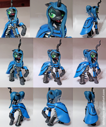 Size: 2800x3365 | Tagged: safe, artist:aplexpony, derpibooru import, queen chrysalis, changeling, changeling queen, clay, clothes, derpibooru, figurine, solo