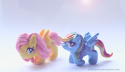 Size: 900x521 | Tagged: safe, artist:smikimimi, derpibooru import, fluttershy, rainbow dash, pegasus, pony, clay, craft, sculpture