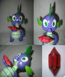 Size: 1024x1208 | Tagged: safe, artist:rocafunk, spike, dragon, clay, craft, gem, sculpture, traditional art